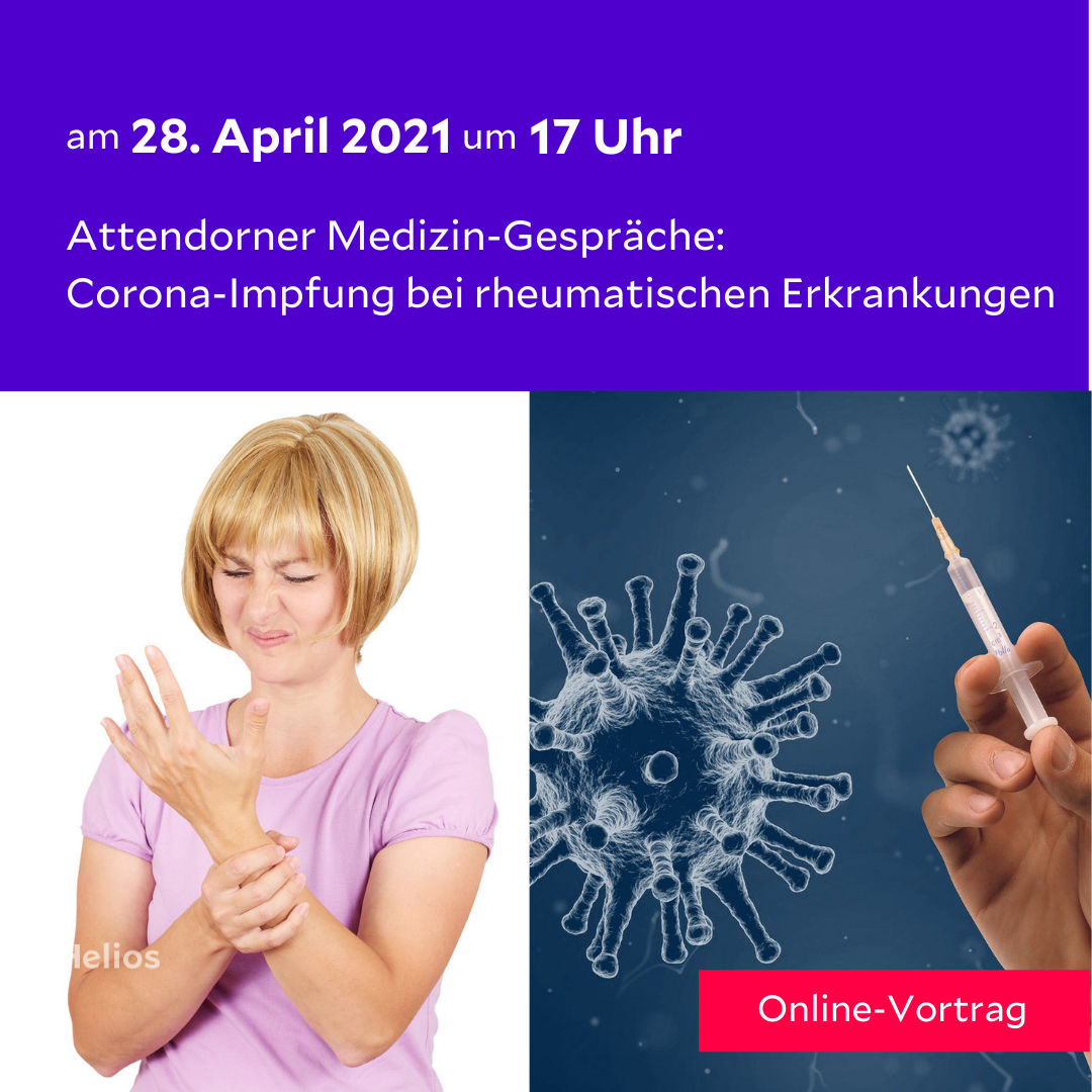 Attendorner Medizin-Gespräche 2021: Digitaler Vortrag zum Thema „Corona-Impfung bei rheumatischen Erkrankungen“