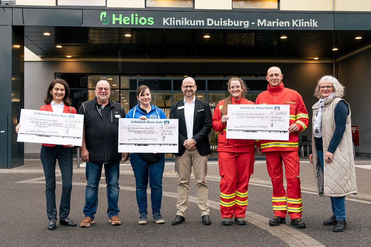 Helios Kliniken Duisburg spenden 6600 Euro an lokale Vereine 