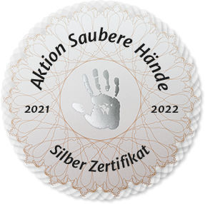 Silber-Zertifikat der "Aktion Saubere Hände" bestätigt hohe Qualitätsstandards in der Händehygiene