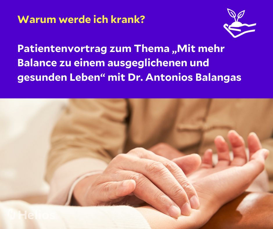 Warum werde ich krank? Patientenvortrag in der Helios Klinik Wesermarsch zum Thema „Mit mehr Balance zu einem ausgeglichenen und gesunden Leben“