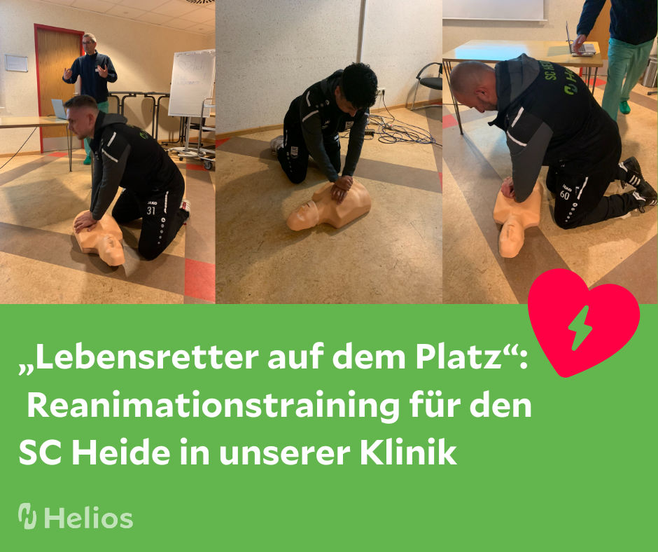 „Lebensretter auf dem Platz“: SC Heide besucht die Helios Klinik Wipperfürth für Reanimationskurs