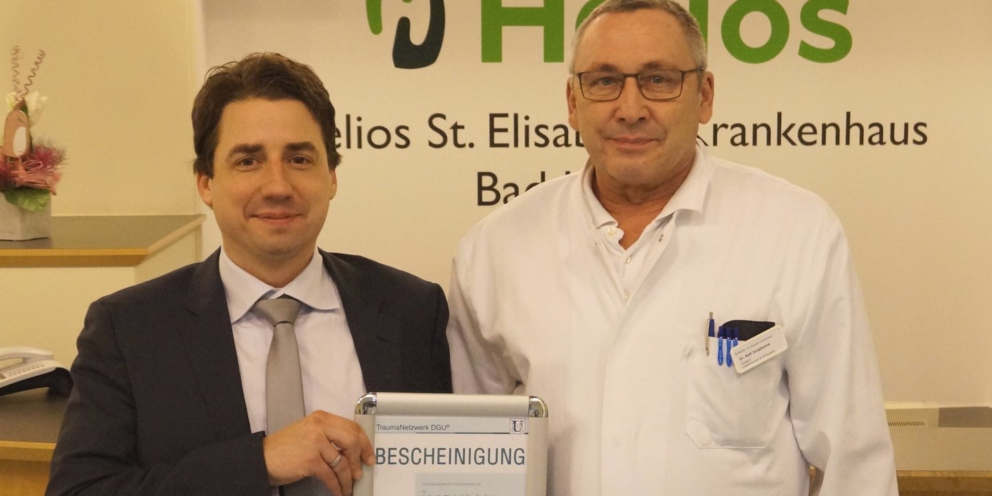 Helios Klinik erhält Rezertifizierung zum lokalen TraumaZentrum