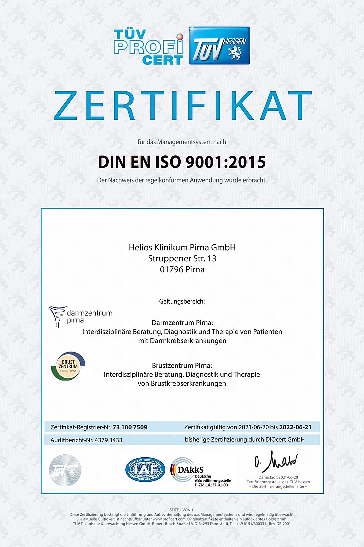 Zertifikat Darmzentrum 2021