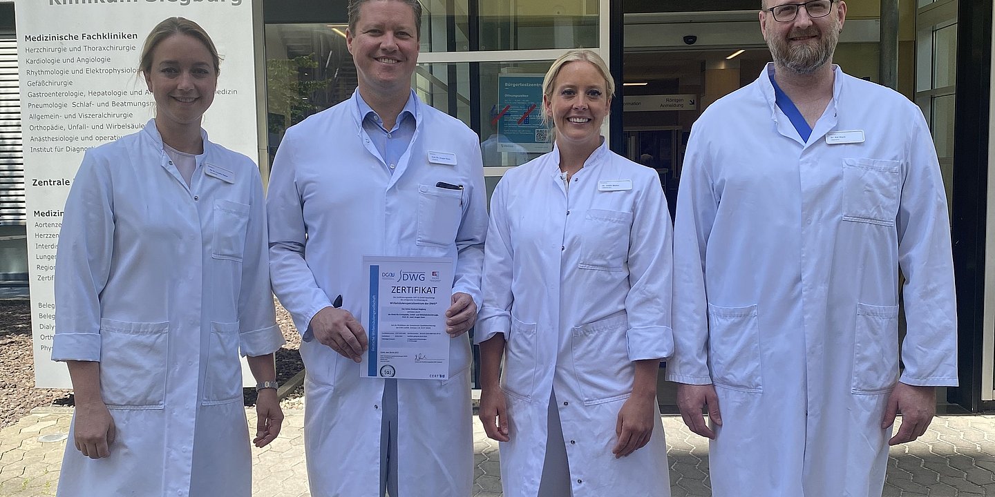 Helios Klinikum Siegburg erfolgreich als Wirbelsäulenspezialzentrum der DWG zertifiziert