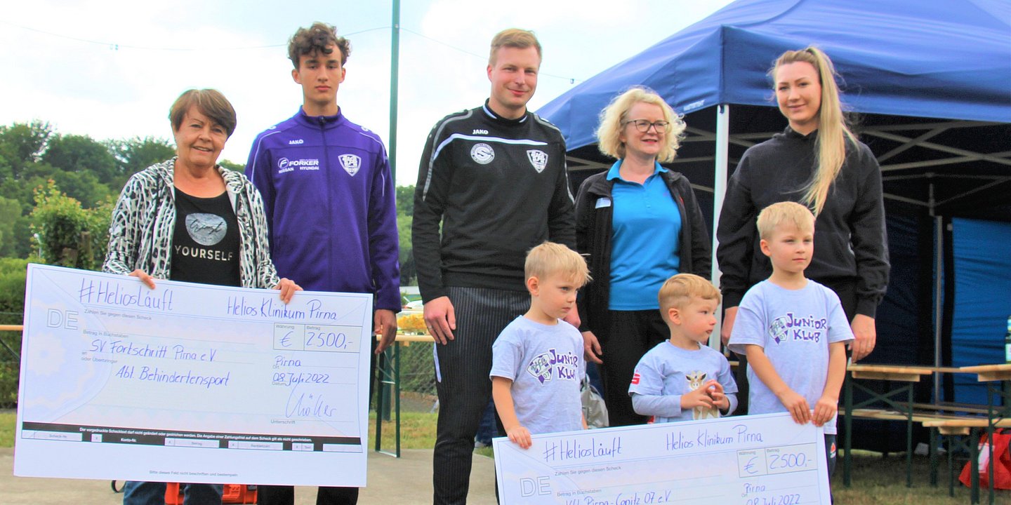 Helios Klinikum Pirna: Mitarbeiter erlaufen Spenden für den JuniorKlub und den Behindertensport in Pirna