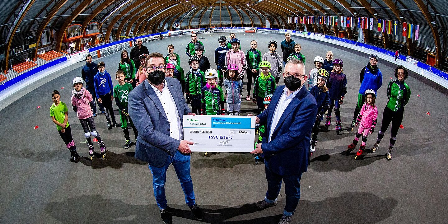Thüringer Speedskating Club erhält Spendenscheck
