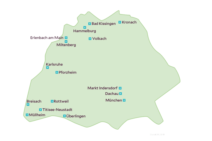 17 Kliniken in Süddeutschland